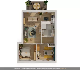 Appartement - T3 - 61m² - Belfort (90000)