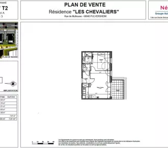 Appartement - T2 - 43m² - Pulversheim (68840)