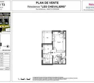 Appartement - T3 - 66m² - Pulversheim (68840)