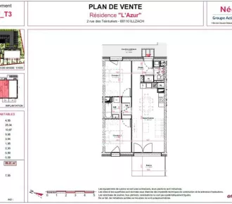Appartement - T3 - 59m² - Illzach (68110)