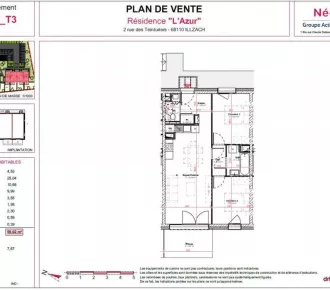 Appartement - T3 - 59m² - Illzach (68110)