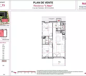 Appartement - T3 - 59m² - Illzach (68110)
