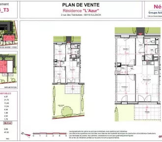 Appartement - T3 - 59m² - Illzach (68110)