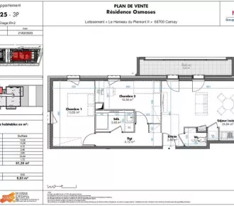 Appartement - T3 - 61m² - Cernay (68700)