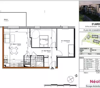 Appartement - T3 - 61m² - Pfastatt (68120)