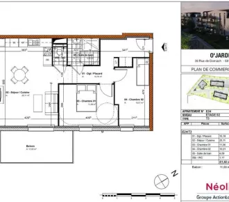 Appartement - T3 - 62m² - Pfastatt (68120)