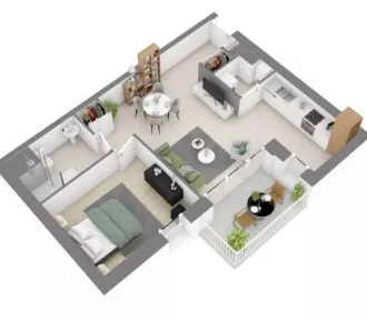 2 pièces, 48m²