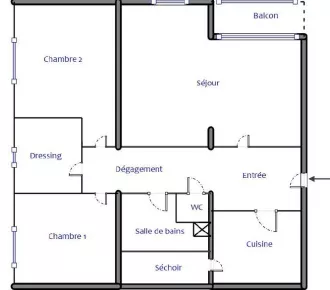 3 pièces, 63m²